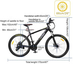 HOTEBIKE 36V 350w Ebike Electric Bike 26" E Bikes for Adults Aluminum Alloy Mountain Bicycle with 21 Speed Shift Removable Hidden Battery 160 disc Brake