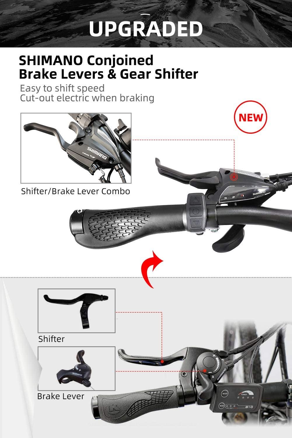 HOTEBIKE 36V 350w Ebike Electric Bike 26" E Bikes for Adults Aluminum Alloy Mountain Bicycle with 21 Speed Shift Removable Hidden Battery 160 disc Brake