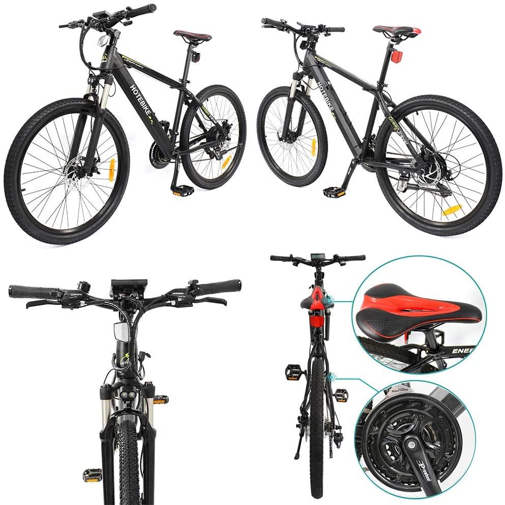 HOTEBIKE 36V 350w Ebike Electric Bike 26" E Bikes for Adults Aluminum Alloy Mountain Bicycle with 21 Speed Shift Removable Hidden Battery 160 disc Brake