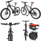 HOTEBIKE 36V 350w Ebike Electric Bike 26" E Bikes for Adults Aluminum Alloy Mountain Bicycle with 21 Speed Shift Removable Hidden Battery 160 disc Brake