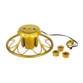 Home Heritage Rotating Gold Metal Christmas Tree Stand, for Trees up to 9' Tall and up to 1.25" in Diameter