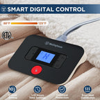 Electric Blanket Heated Blanket | 10 Heating Levels  1 to 12 Hours Heating Time Settings | Flannel to Sherpa Reversible 80x84 Full Size | Machine Washable, Beige