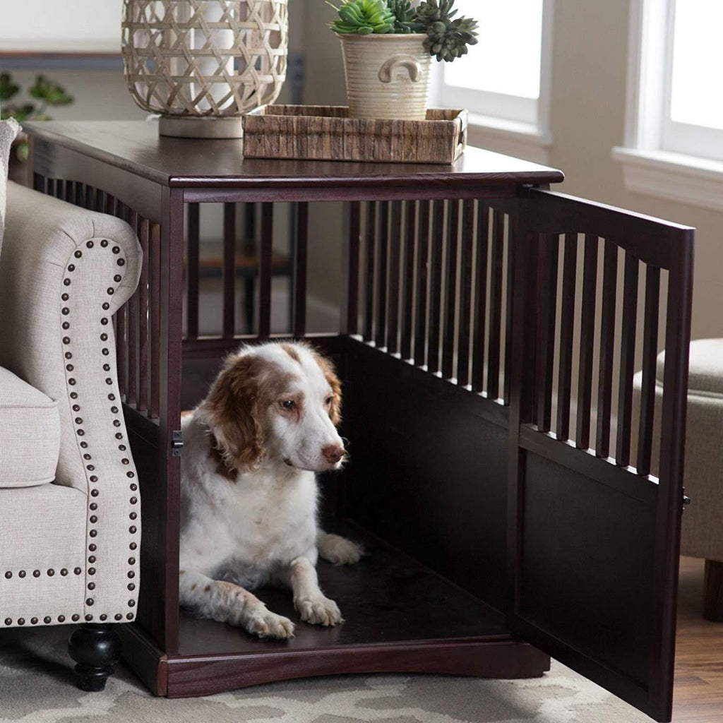 Newport Dog Crate Kennel CaBed Night Stand End Table Furniture Cave House Room LarSize/Dark Brown.