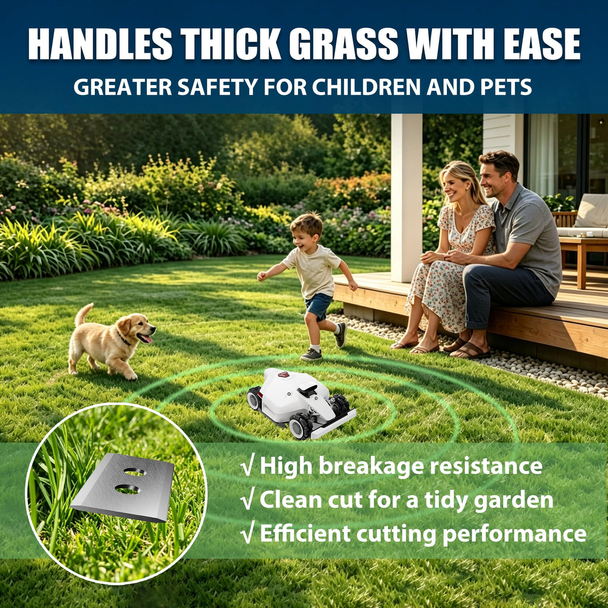 30pcs Robust Replacement Blades Compatible for Manmotion Luba &amp; Yuka Robotic Mowers, 0.9mm Thickened, Long-Lasting Robotic Mower Blades,with Plastic Screwdrivers and Washers