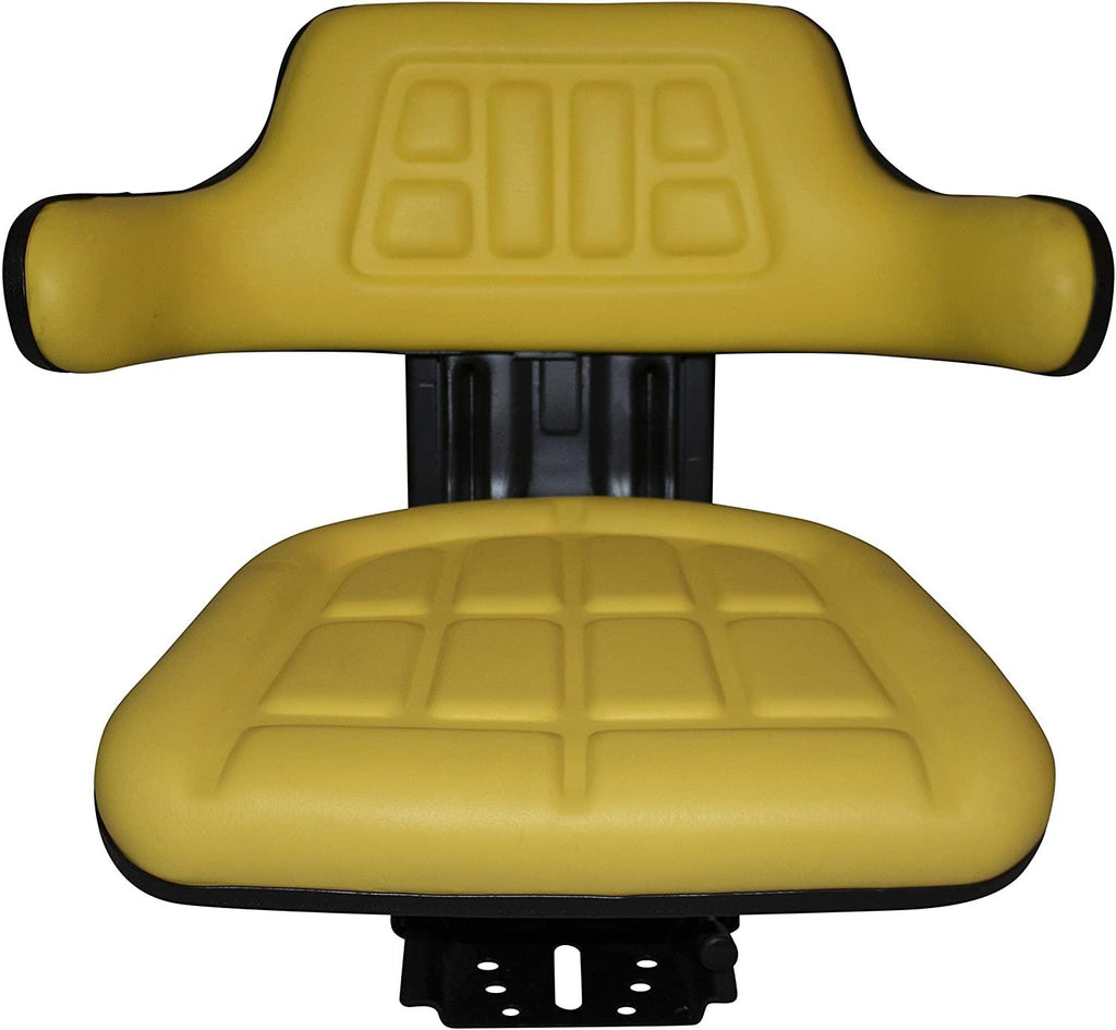 trac seats yellow brand waffle style universal tractor suspension seat with tilt fits john deere 5200 5210 5300 5310 1-4 business days delivery - same or next day  - view map