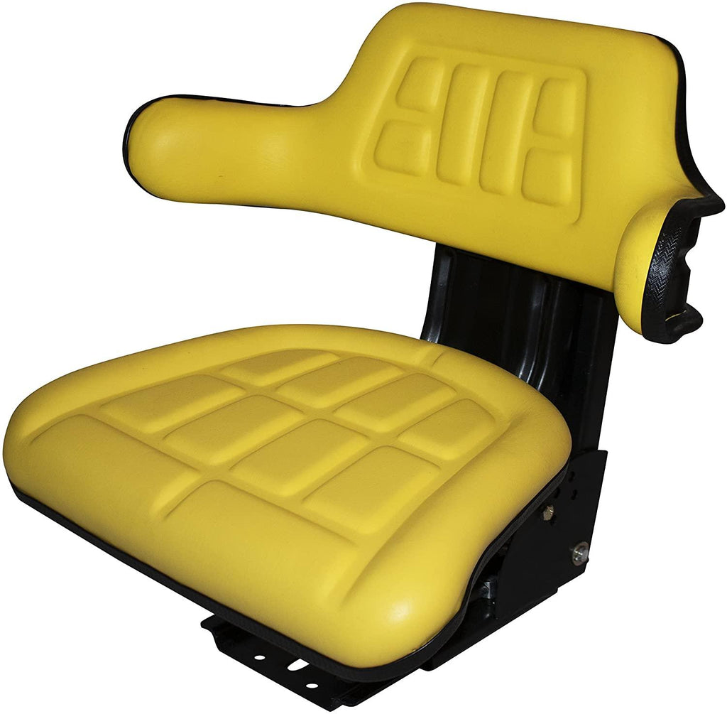 trac seats yellow brand waffle style universal tractor suspension seat with tilt fits john deere 5200 5210 5300 5310 1-4 business days delivery - same or next day  - view map
