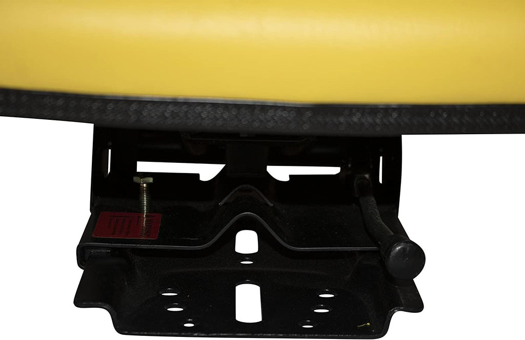 trac seats yellow brand waffle style universal tractor suspension seat with tilt fits john deere 5200 5210 5300 5310 1-4 business days delivery - same or next day  - view map