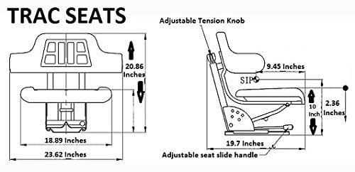 trac seats yellow brand waffle style universal tractor suspension seat with tilt fits john deere 5200 5210 5300 5310 1-4 business days delivery - same or next day  - view map