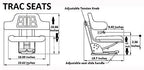 trac seats yellow brand waffle style universal tractor suspension seat with tilt fits john deere 5200 5210 5300 5310 1-4 business days delivery - same or next day  - view map