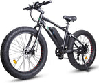 26 In. Fat Tire Wheel Snow Beach Mountain Electric Bicycle E-Riding Adult 500 W 26 In. Moped