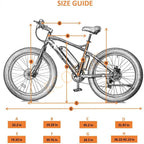 26 In. Fat Tire Wheel Snow Beach Mountain Electric Bicycle E-Riding Adult 500 W 26 In. Moped