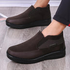 2021 Men's Casual Comfortable Flat Slip On Leather Warm Non-slip Shoes