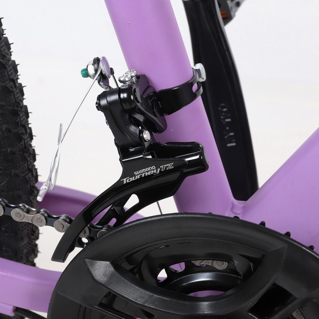 AUSPUM Youth/Adult Mountain Bike, Aluminum Frame and Disc Brakes, 26-Inch Wheels, 21-Speed, Purple