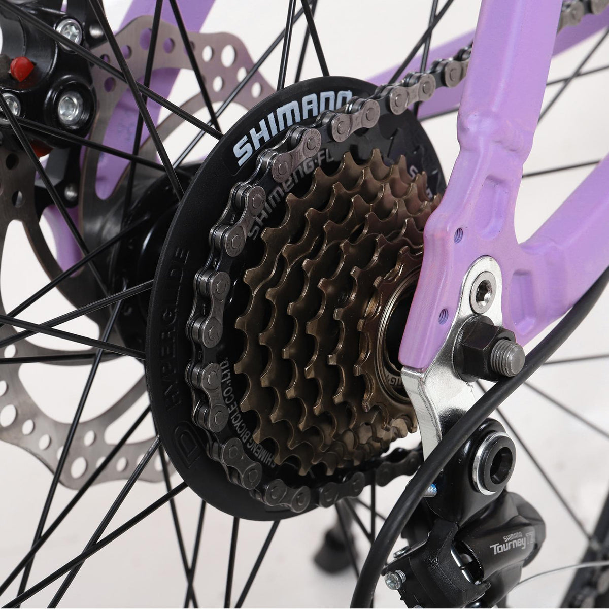 AUSPUM Youth/Adult Mountain Bike, Aluminum Frame and Disc Brakes, 26-Inch Wheels, 21-Speed, Purple