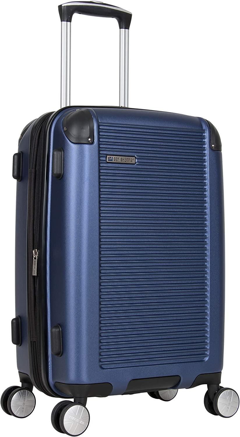 Norwich Luggage Collection Lightweight Hardside Pet Expandable 8-Wheel Spinner Travel Suitcase Bag, Indigo, 2-Piece Set (20"/28")
