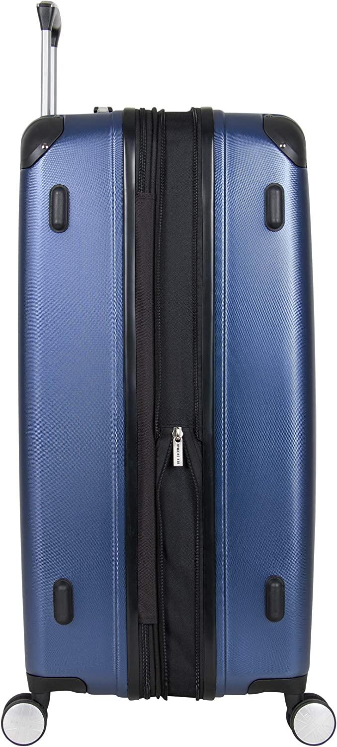 Norwich Luggage Collection Lightweight Hardside Pet Expandable 8-Wheel Spinner Travel Suitcase Bag, Indigo, 2-Piece Set (20"/28")