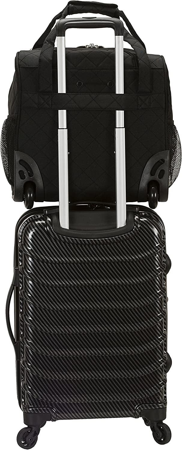 Melrose Upright Wheeled Underseater Carry-On Luggage, Black, 16-Inch