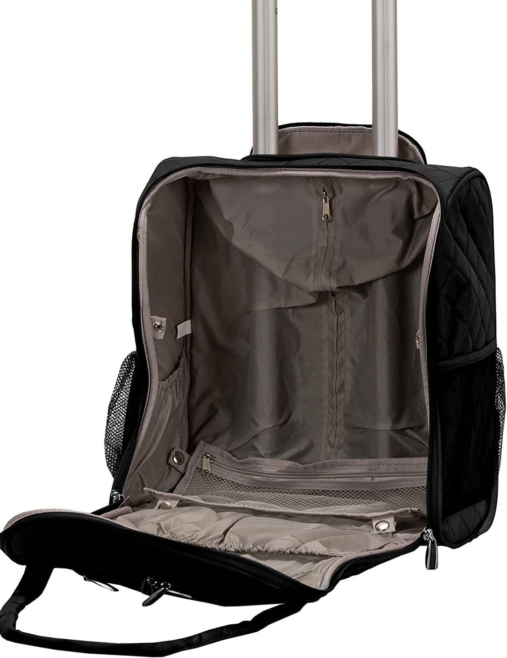 Melrose Upright Wheeled Underseater Carry-On Luggage, Black, 16-Inch
