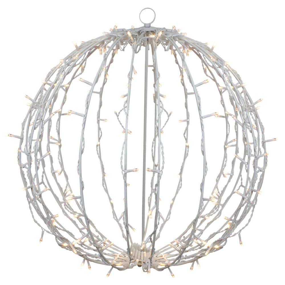 23 in. LED Lighted Christmas Hanging Ball Decoration - Warm White Lights