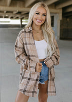 love oversized flannel - brown