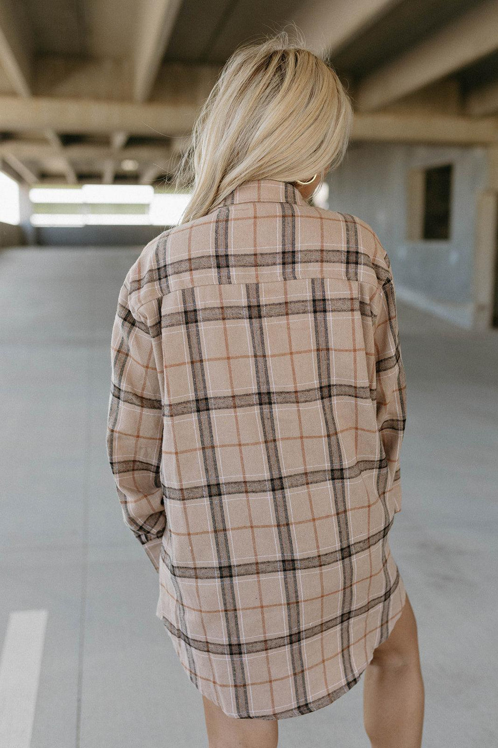 love oversized flannel - brown
