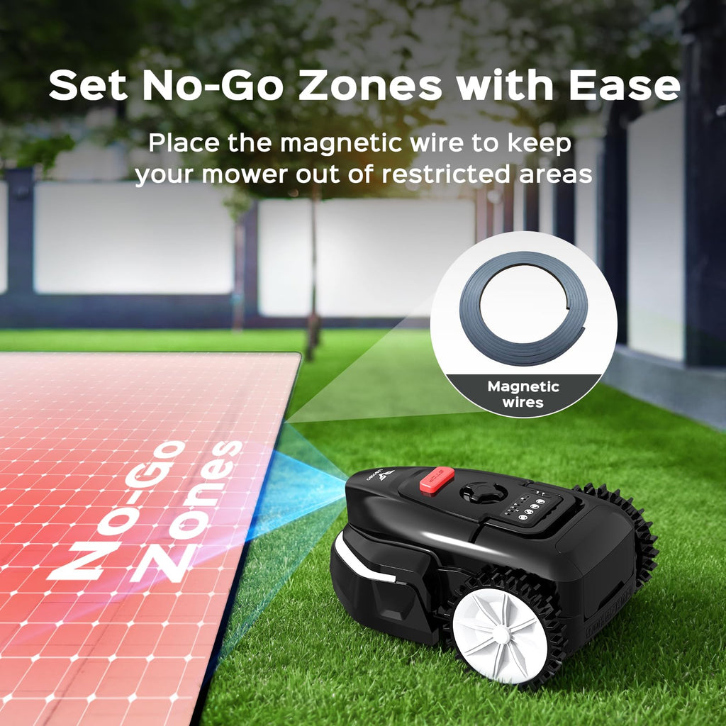 V3 Robotic Lawn Mower with AI Vision Obstacle Avoidance, Smart APP Control, Low-Noise Operation, Adjustable Cutting Height, No-Go Zones, Ideal Robot Lawn Mower for Lawns Up to 1600 Sq.Ft