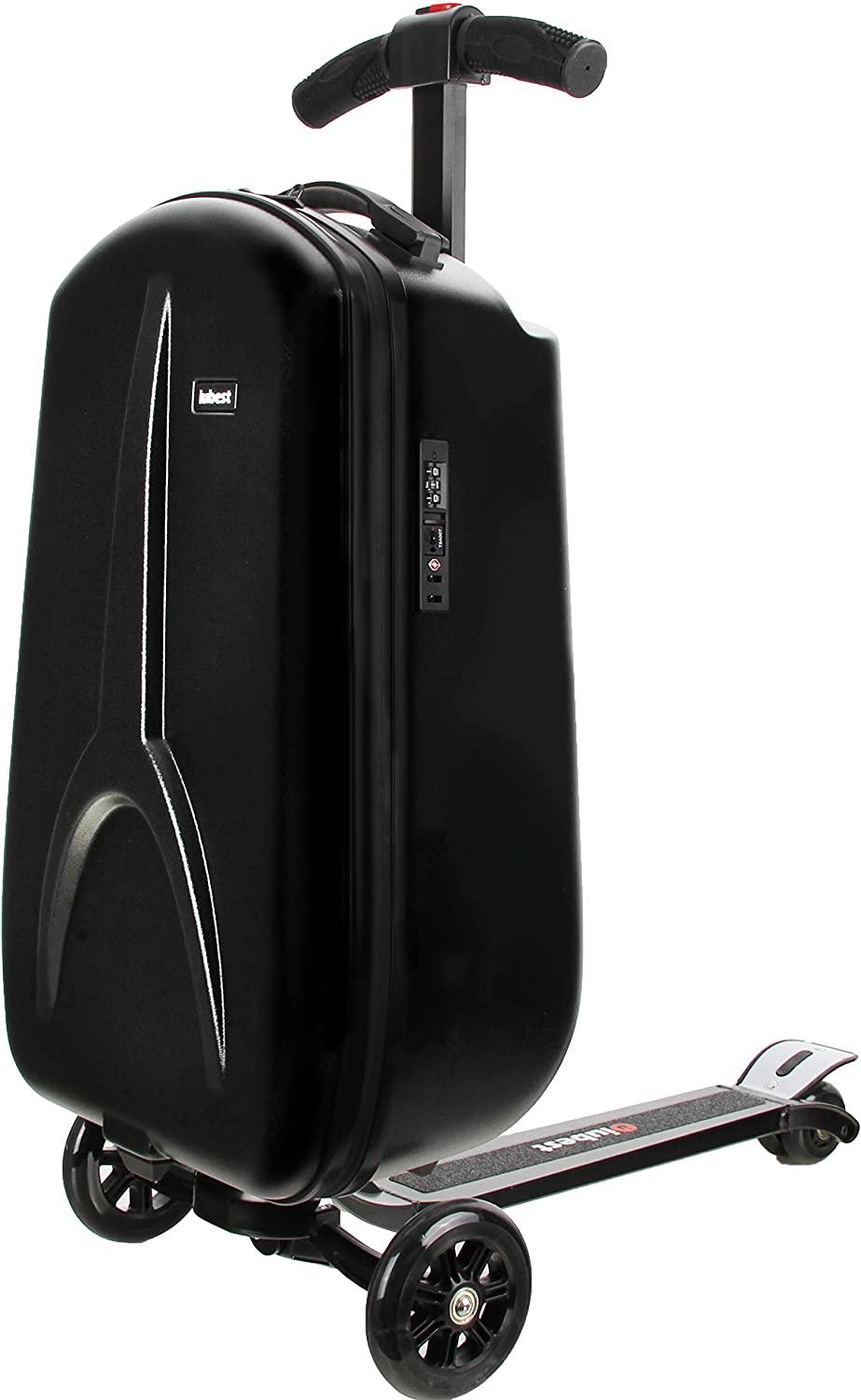 Scooter Luggage for kids and adult, 50L Boarding luggage, Light &amp; Strong Travel Luggage Carry On Suitcase Foldable Trolley Case Bags for Travel, Business and School, Black