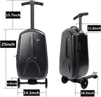 Scooter Luggage for kids and adult, 50L Boarding luggage, Light &amp; Strong Travel Luggage Carry On Suitcase Foldable Trolley Case Bags for Travel, Business and School, Black