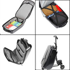 Scooter Luggage for kids and adult, 50L Boarding luggage, Light &amp; Strong Travel Luggage Carry On Suitcase Foldable Trolley Case Bags for Travel, Business and School, Black