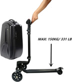 Scooter Luggage for kids and adult, 50L Boarding luggage, Light &amp; Strong Travel Luggage Carry On Suitcase Foldable Trolley Case Bags for Travel, Business and School, Black