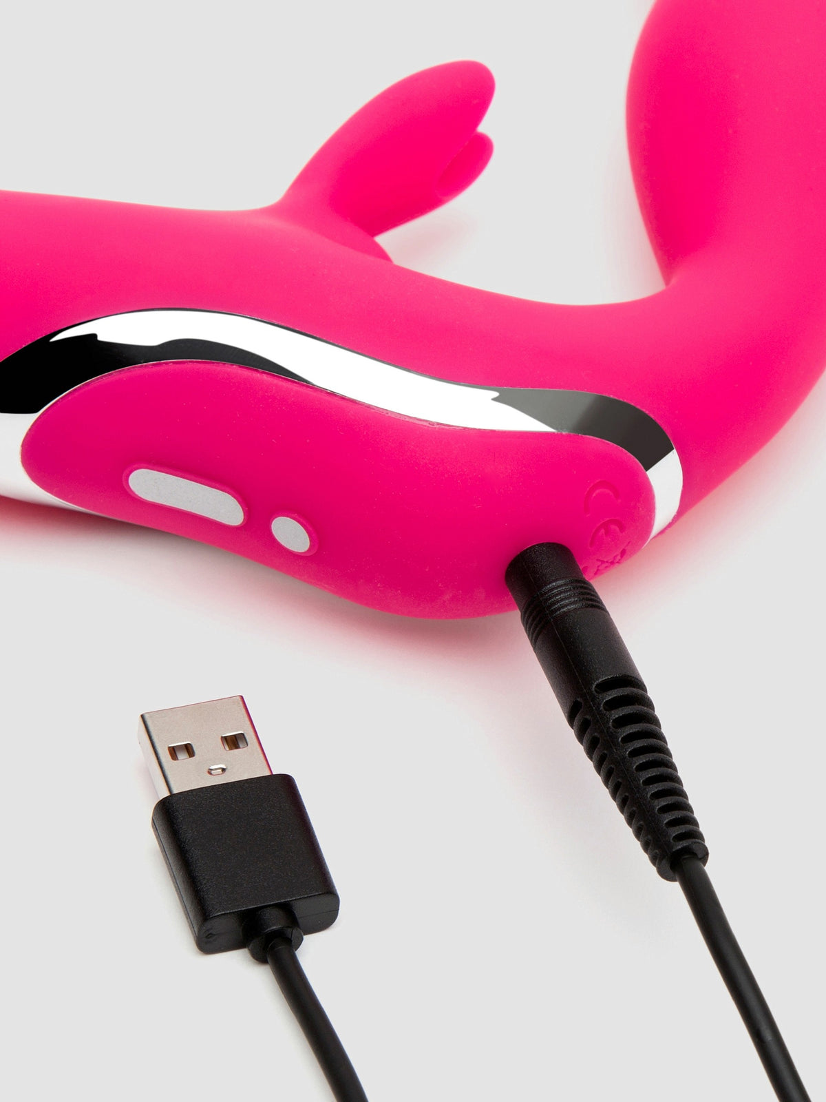 Happy Rabbit Rechargeable Vibrating Strapless Strap-On, Pink