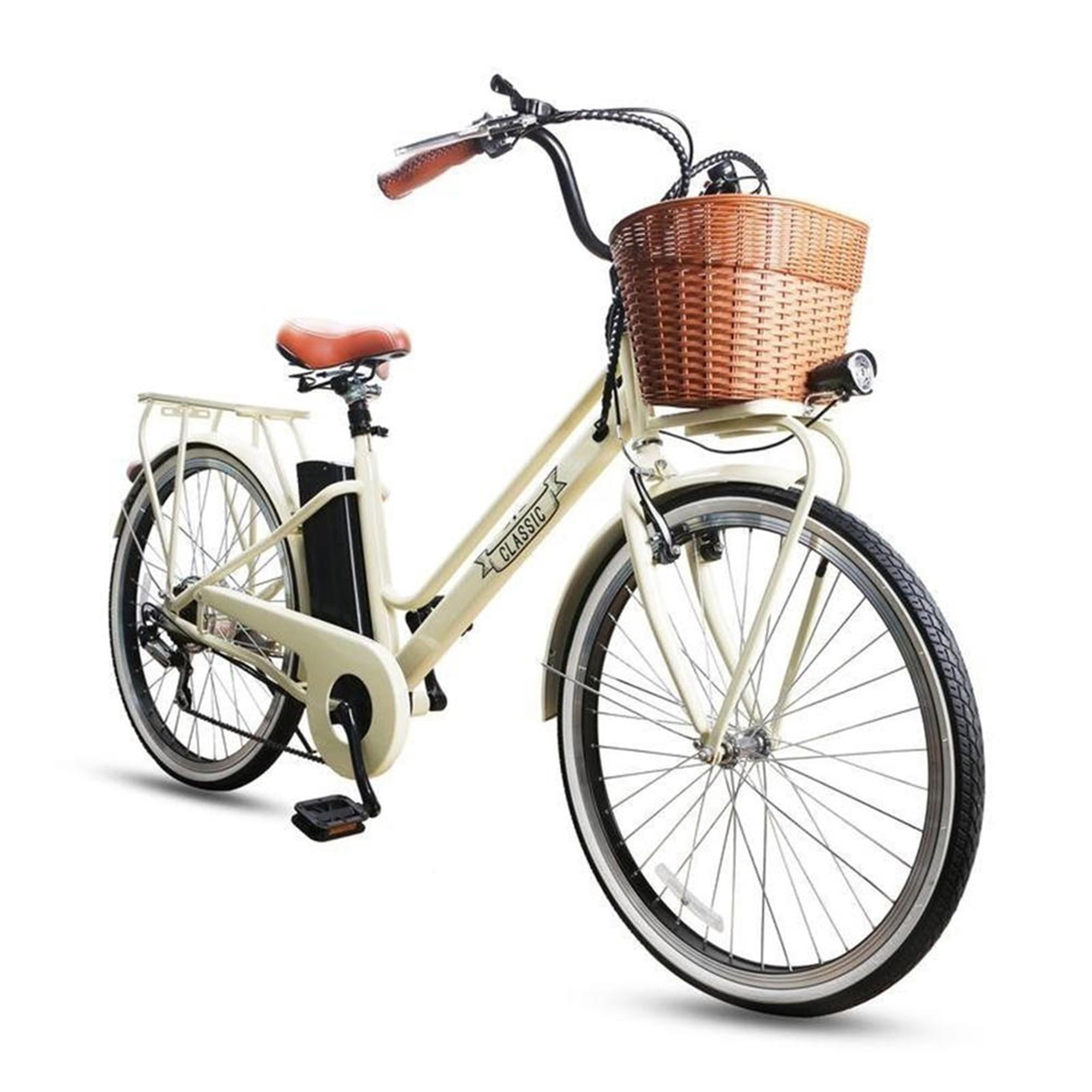 Venetian Worldwide  White 26 In. City Electric Bicycle Classic (Without Basket)