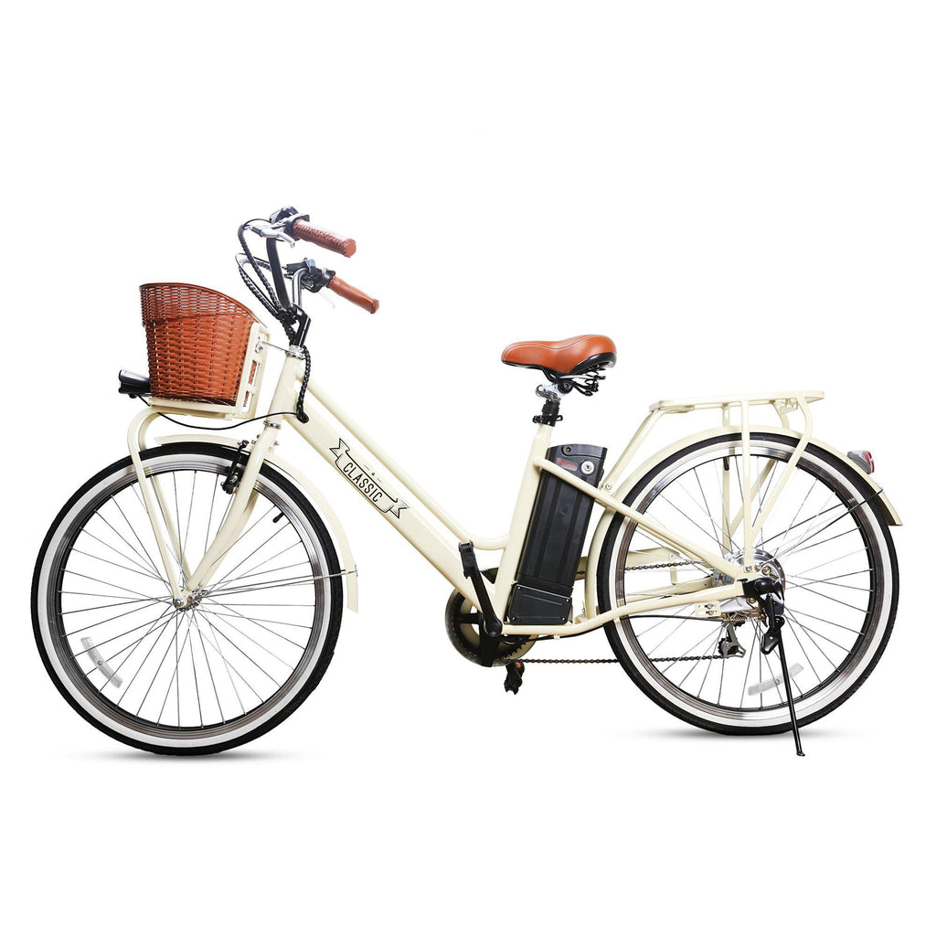 Venetian Worldwide  White 26 In. City Electric Bicycle Classic (Without Basket)