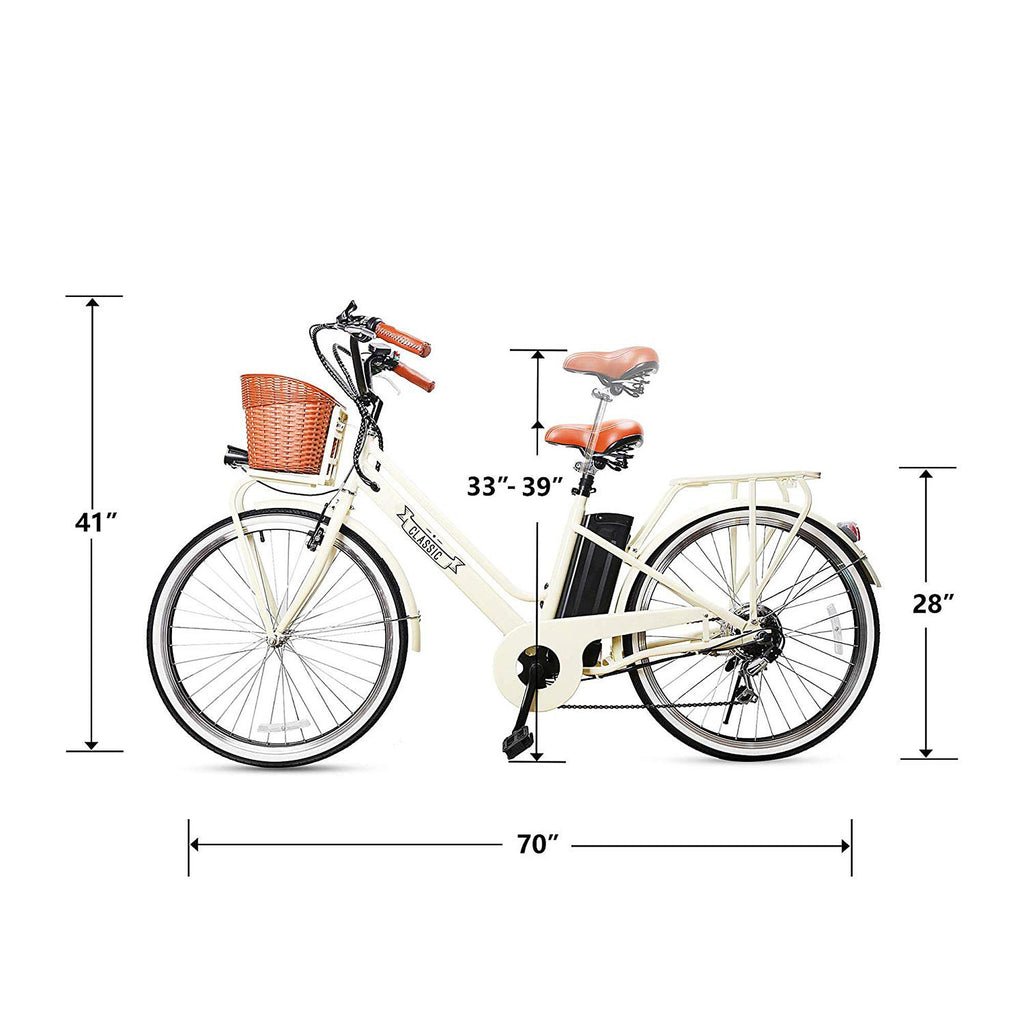 Venetian Worldwide  White 26 In. City Electric Bicycle Classic (Without Basket)