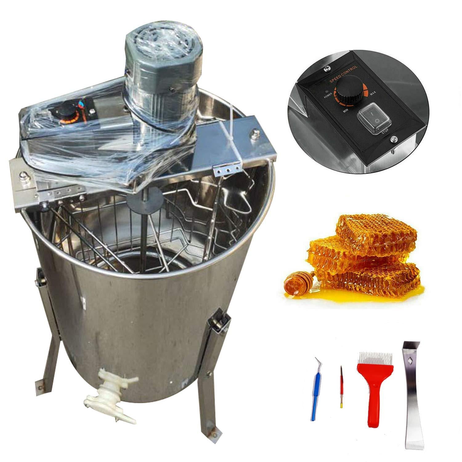 intbuying electric honey extractor 3 frame stainless steel 110v honey motorized separator beekeeping equipment