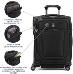 Crew Versapack Softside Expandable Spinner Wheel Luggage, Jet Black, Carry-On 21-Inch