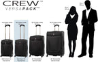 Crew Versapack Softside Expandable Spinner Wheel Luggage, Jet Black, Carry-On 21-Inch