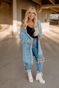 confetti chenille cardigan - baby blue