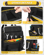 12-Inch Tool Bag with Hard Bottom, Electrician Tool Box Organizer | Detachable Divider, Multiple Pockets, Padded Handle, Adjustable Shoulder Strap, Ideal for Mechanics, Carpenters, Plumbers