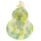 GlassOfVenice Murano Glass Golden Quilt Apple Green Millefiori Bell