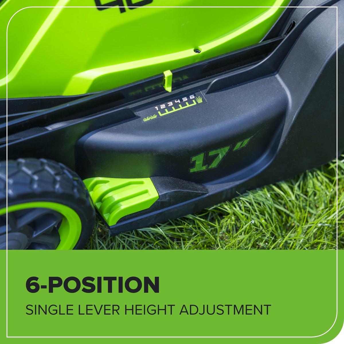40V 17" Cordless Lawn Mower – Brushless Motor, 4.0Ah Battery &amp; Charger (75+ Compatible Tools), 2-in-1 Mulch/Bag