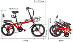 CHICAI Bicycle Single Speed Folding Bike, Double Shock Absorber, Double Disc Brake 16in/20in Wheels, Back Rack, High Carbon Steel Body (Color : Red, Size : 20in)
