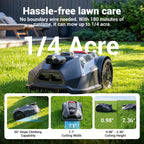 Robotic Lawn Mower S7 with App Control, No Boundary Wire, Auto-Charging, Robot Lawn Mower with Obstacle Avoidance and Brushless Motor for Lawns Up to 1/4 Acre, 7.1" Cutting Width