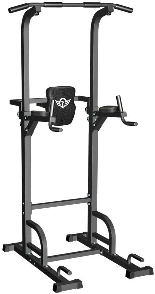 Power Tower Dip Station Pull Up Bar for Home Gym Strength Training Workout Equipment, 400LBS.