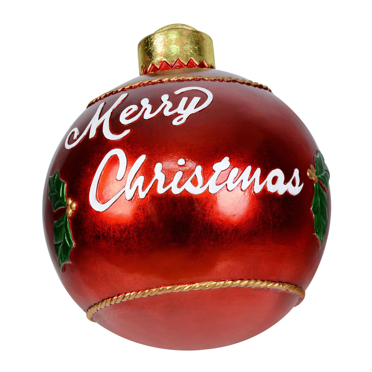 Vickerman 17" Red and Green Ornament Figure featuring Merry Christmas