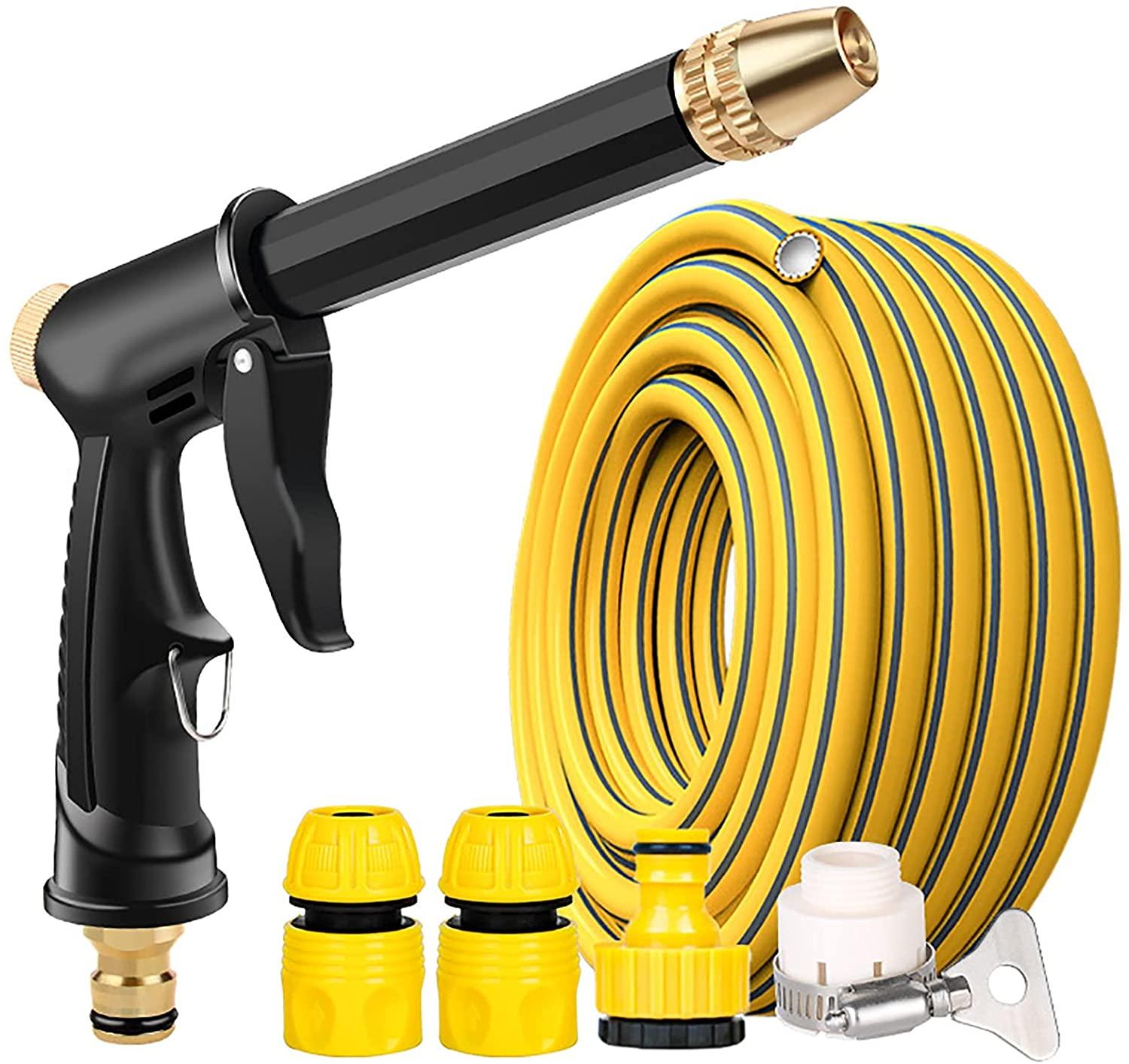 BCGT Garden Hoses Expandable Garden Hose Lawns Water Hose with High Pressure Spray Nozzle (Color : Yellow, Size : 40m)