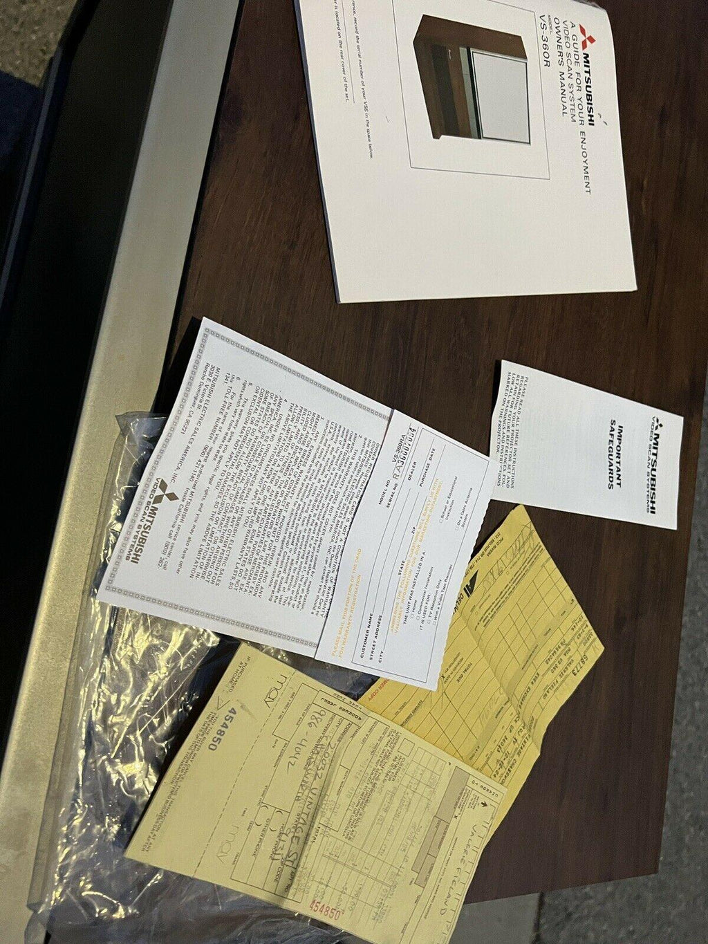 vintage 1985 mitsubishi mino box tv vintage television remote control paperwork