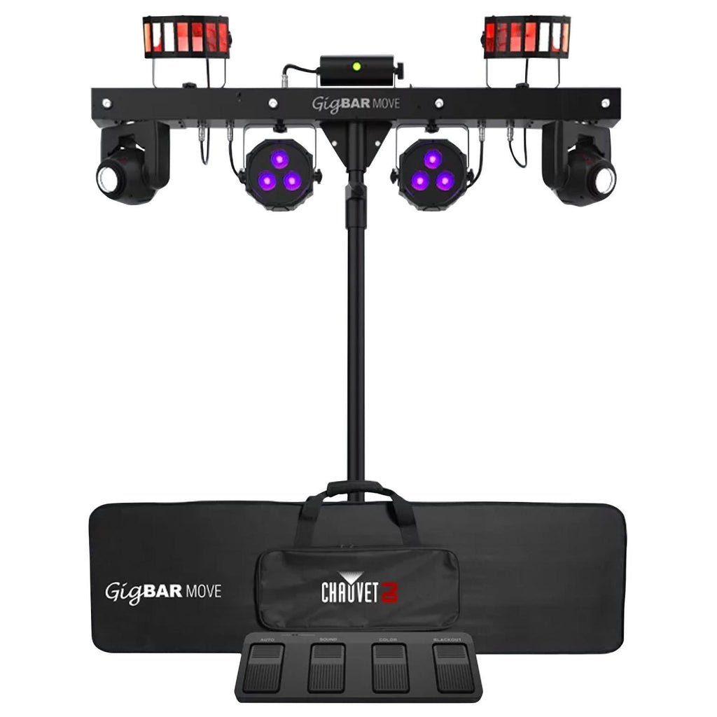 2x Chauvet DJ GigBar Move 5-in-1 Ultimate Effect Light Systems with DMX Controller &amp; Fog Machine Package