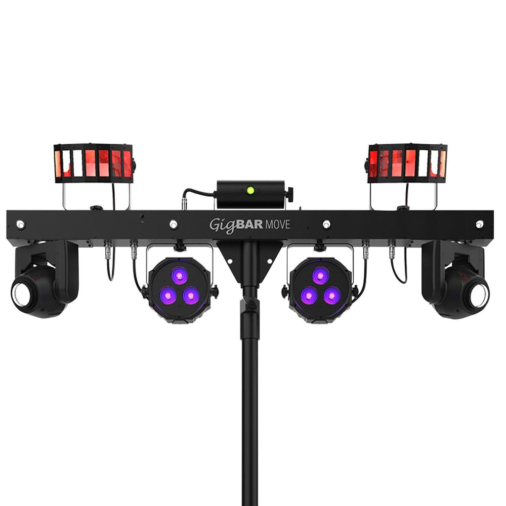 2x Chauvet DJ GigBar Move 5-in-1 Ultimate Effect Light Systems with DMX Controller &amp; Fog Machine Package