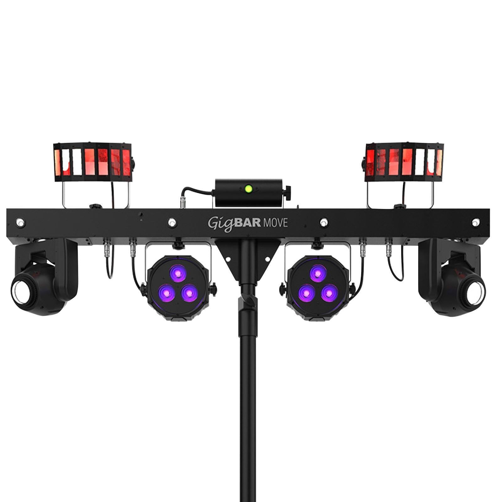 2x Chauvet DJ GigBar Move 5-in-1 Ultimate Effect Light Systems with DMX Controller &amp; Fog Machine Package